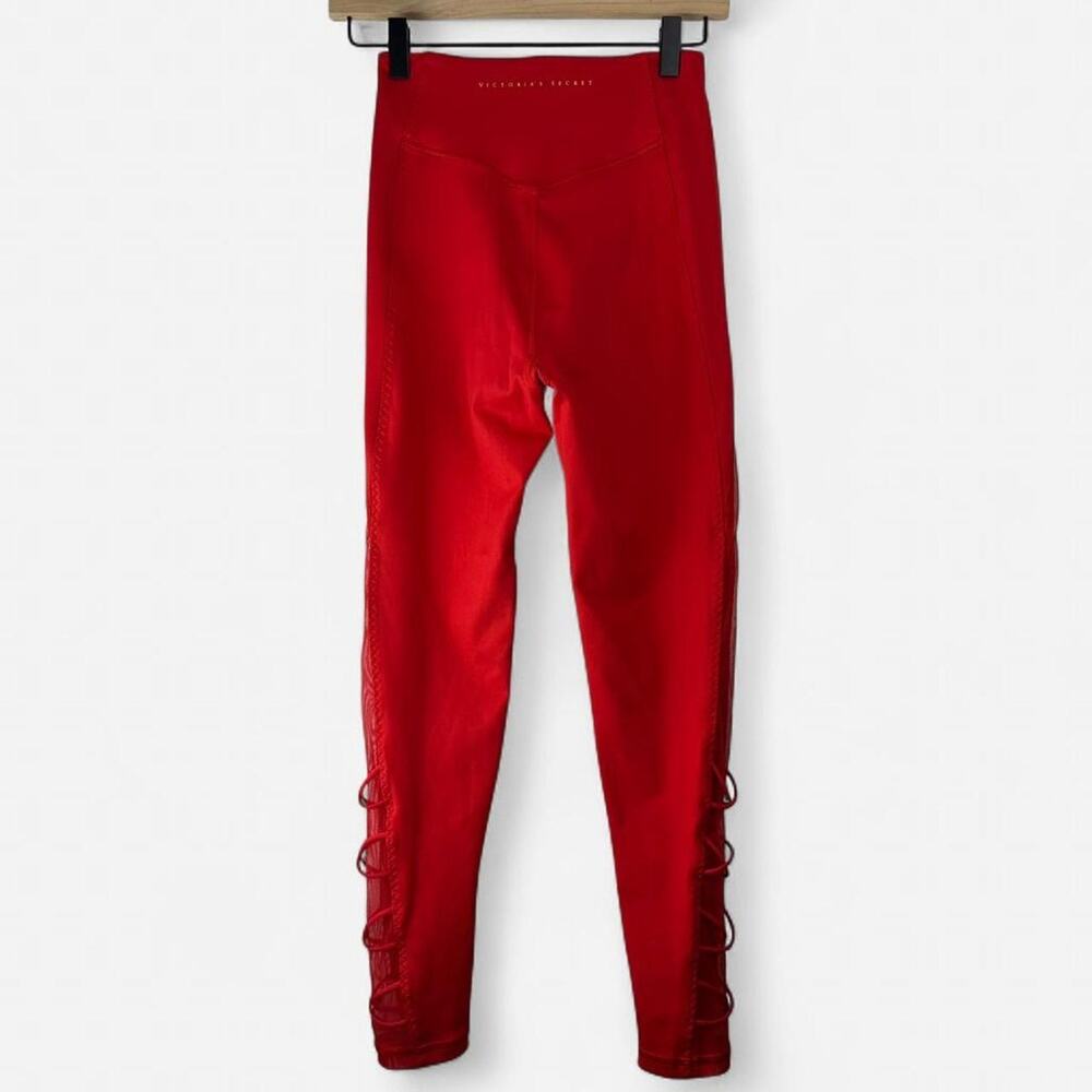 Victorias secret red lace up detail leggings